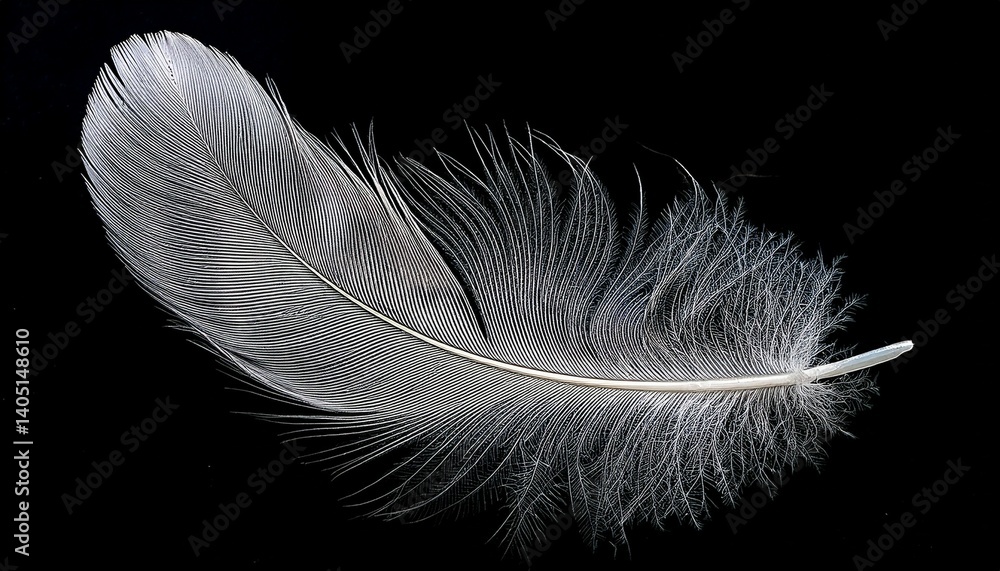 Obraz premium white feather on black