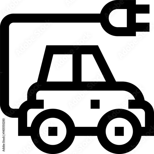 electric car Illustration on a white background     