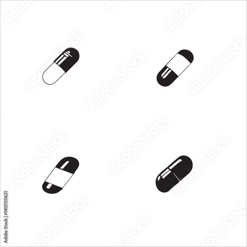 image of tablets on a white background, set, vector, black and white graphics
