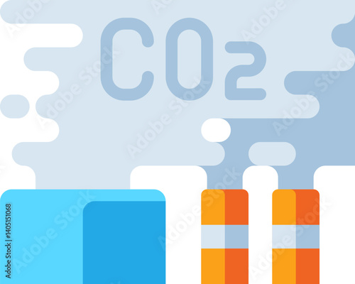 emission Illustration on a white background  