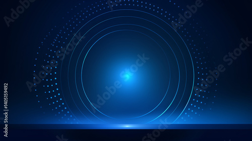 Blue gradient background with halftone dots and glow for a royal blue futuristic technology presentation design.

