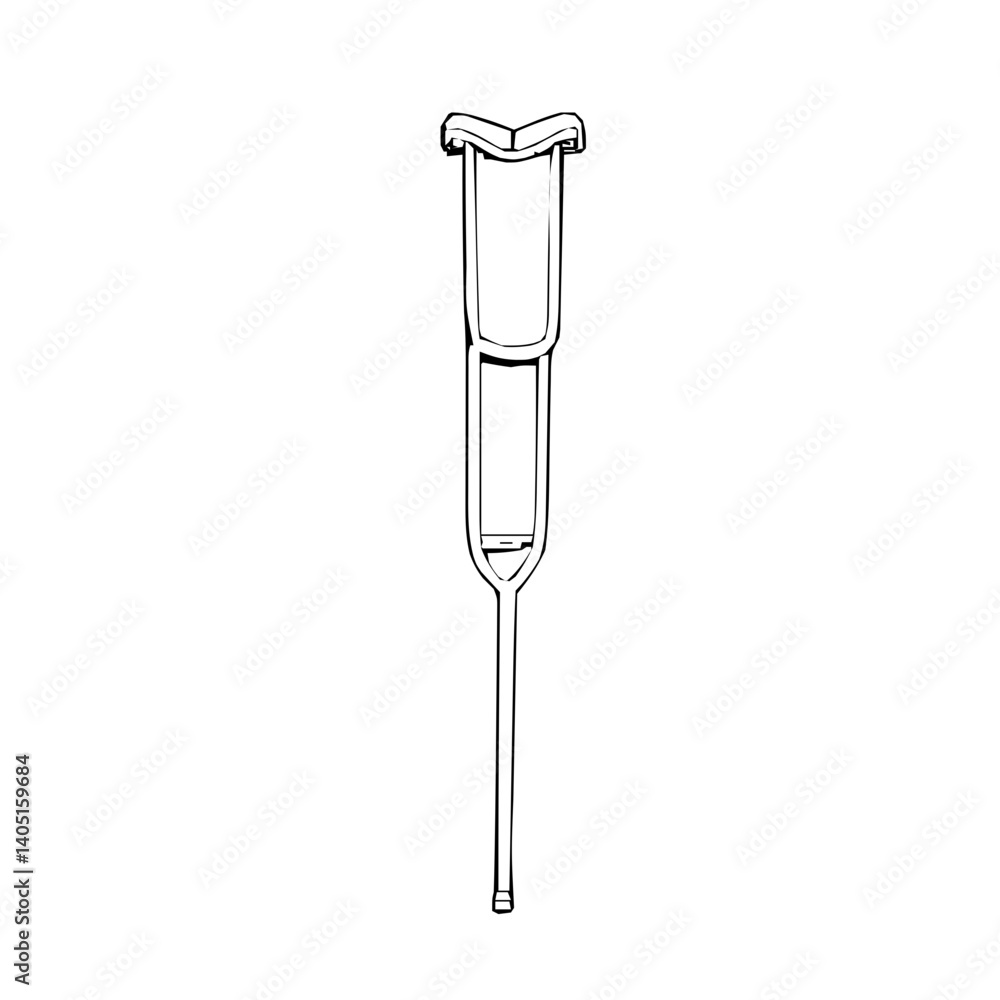 Intricate Crutch Vector Illustration with Minimalist Line Art and Innovative Geometric Design Intricate Crutch Vector Illustration with Minimalist Line Art and Innovative Geometric Design