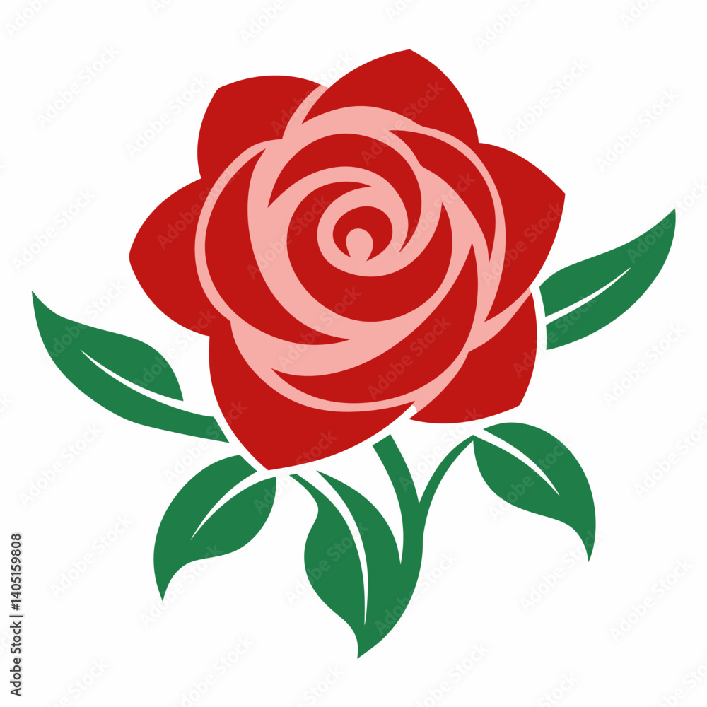 red rose isolated on white, vector illustration of a red rose red rose isolated on white, vector illustration of a red rose