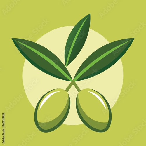 Vector of olive oil labels. Olive tree, branches and drop. Black olives. Green olives.