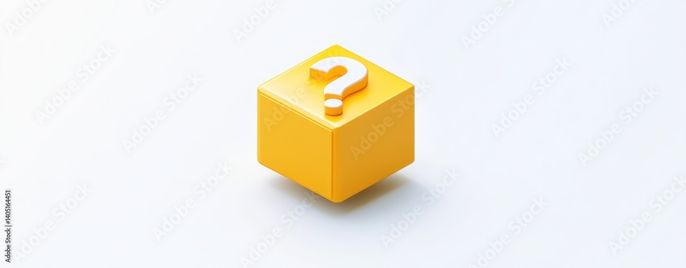 Obraz premium Icon of a question mark in a yellow box on a white background