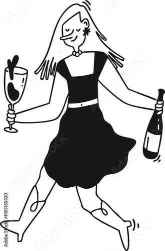 girl in a black dress