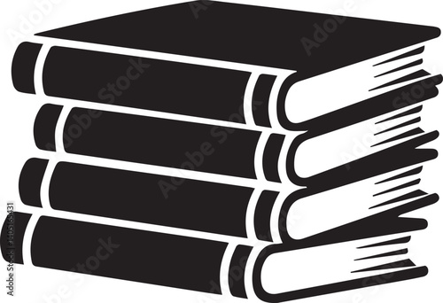 Stack of Classic Books Silhouette.