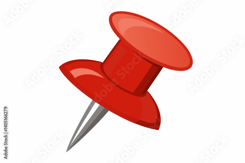red push pin  vector illustration