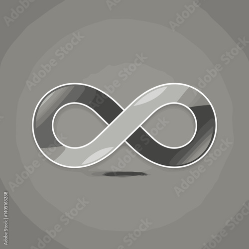 Infinite Loop Symbol in Modern Style with Gray Tones  