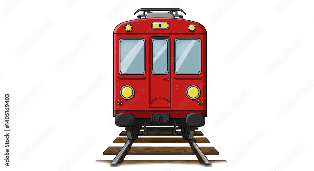 Fototapeta premium Isolated Red Subway Train