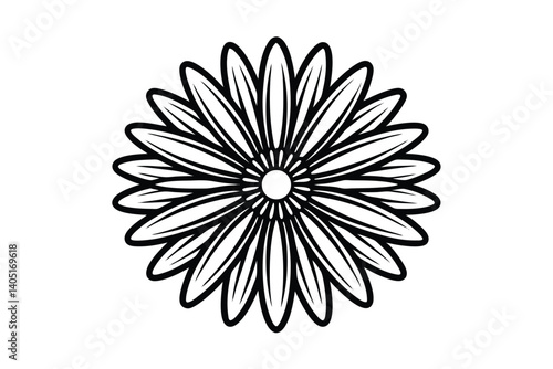 Daisy flower outline flat icon
