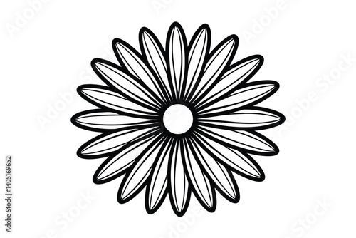 Daisy flower outline flat icon