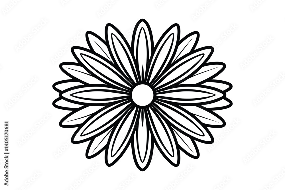 Fototapeta premium Daisy flower outline flat icon