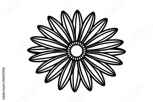 Daisy flower outline flat icon