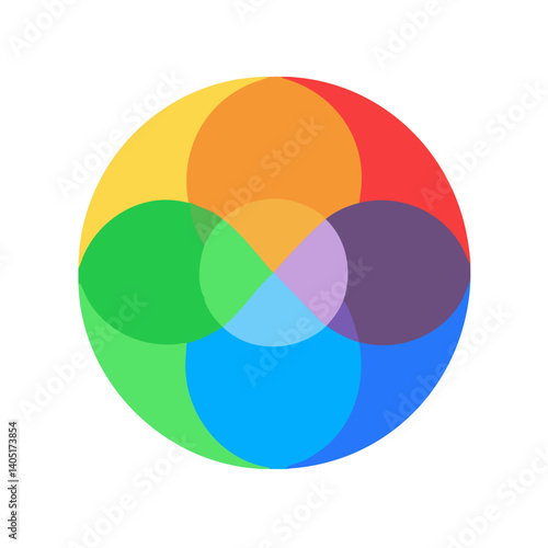 RGB Color Wheel Representing Color Modes Icon Design