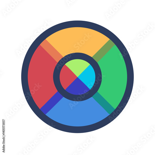 RGB Color Wheel Representing Color Modes Icon Design