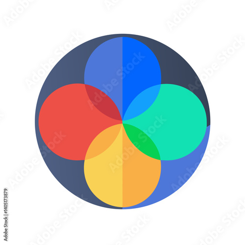 RGB Color Wheel Representing Color Modes Icon Design