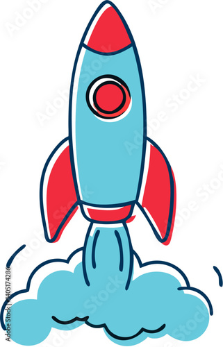 rocket in space  vector illustration