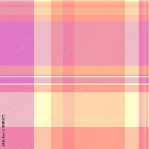 Dining fabric tartan vector, infant check background pattern. Free seamless texture plaid textile in red and orange colors.