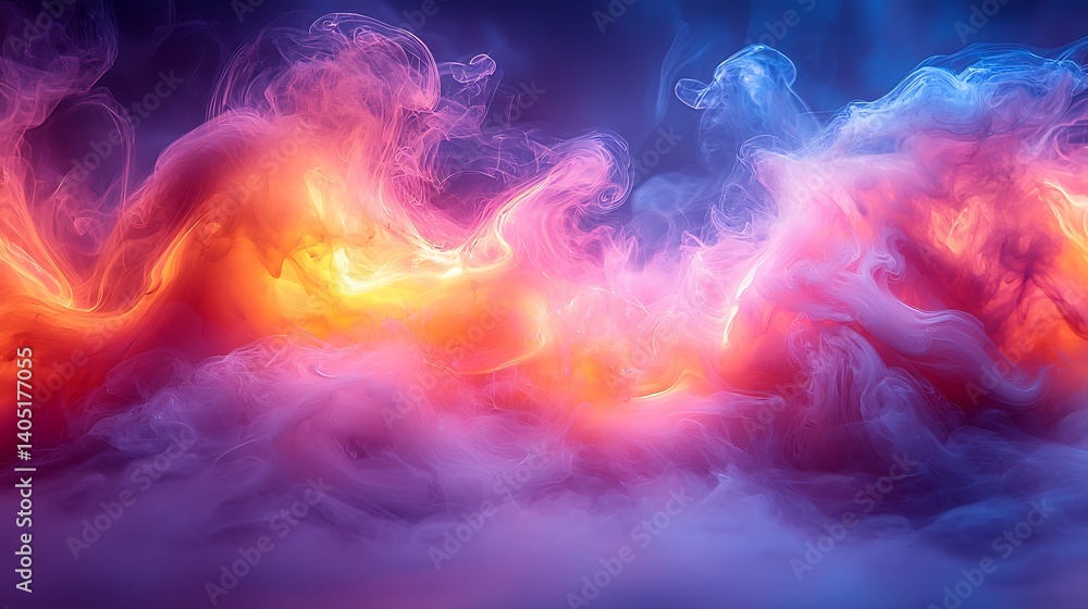 Fototapeta premium Psychedelic smoke pattern with rainbow tones high resolution picture