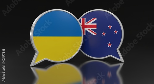 Diplomacy through Speech Bubbles: Ukraine and New Zealand Dialogue Illustration Free Download Diplomacy through Speech Bubbles: Ukraine and New Zealand Dialogue Illustration - GFXLoad