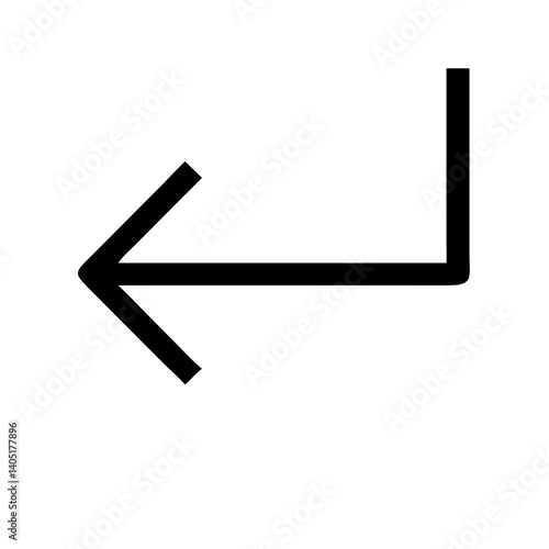 Right Angle Arrow Turning Inward Icon Design