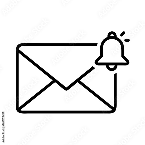 Email notification icon with envelope and alert bell symbol