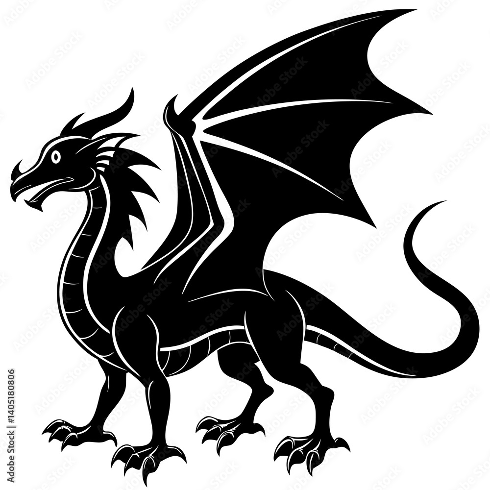 Fototapeta premium vector illustration of a dragon