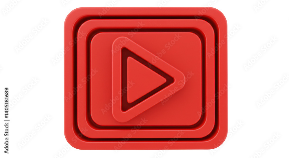 Isolated Red Play Button Isolated Red Play Button