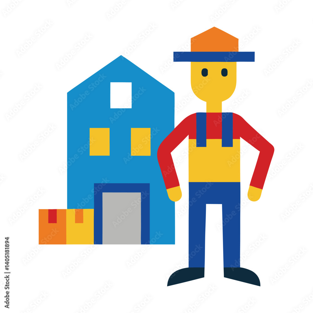 Obraz premium warehouse explorer vector illustration on white background