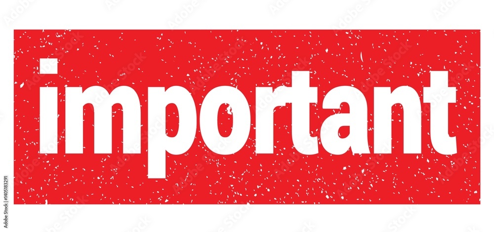 important text written on red stamp sign.