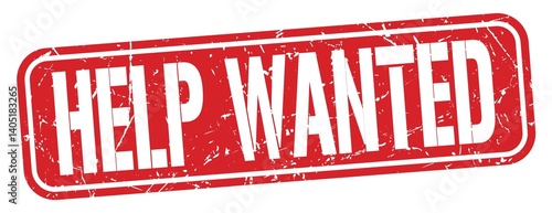 Obraz na płótnie HELP WANTED text written on red stamp sign. w salonie