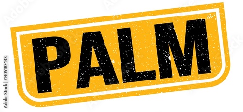 Obraz na płótnie PALM text written on yellow-black stamp sign. w salonie