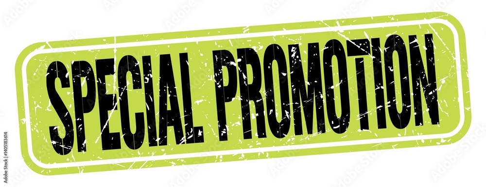 SPECIAL PROMOTION text written on green-black stamp sign.