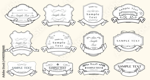 Set of Decorative vintage frames and borders set. Typographic decorative ornament design elements. Vector design..eps