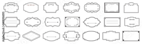 Set of vintage label and badges. Collection of templates to decorate text. Greeting or wedding frames. Vector illustration..eps