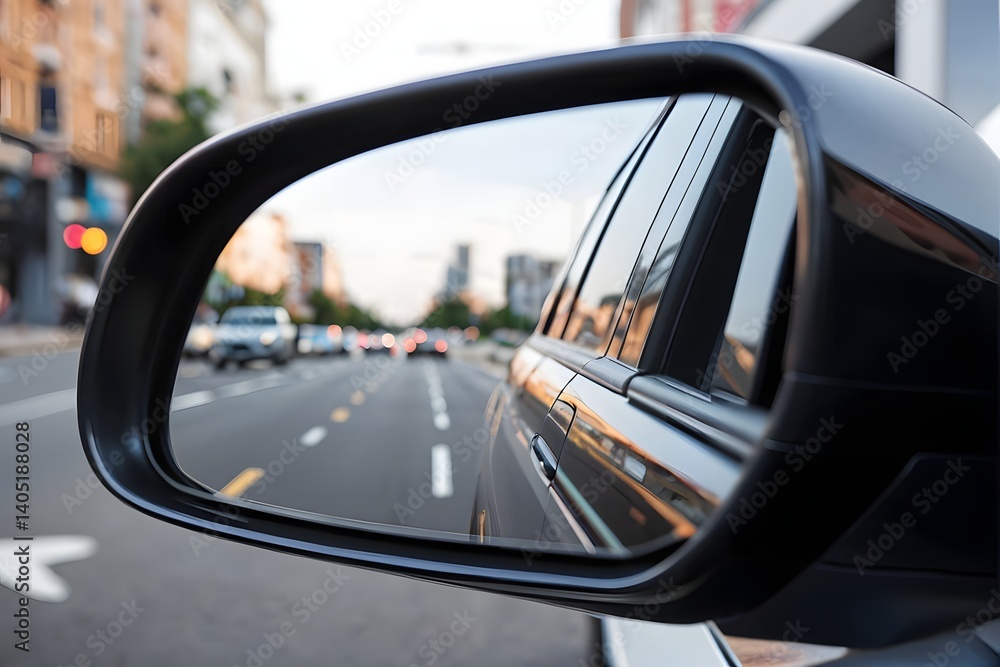 Close-up of a car side mirror with copy space Close-up of a car side mirror with copy space