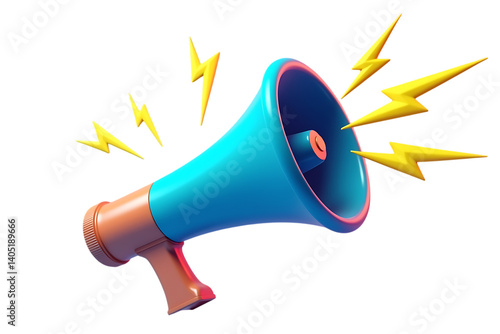 Bold Mega Announcement Vibrant 3D megaphone design