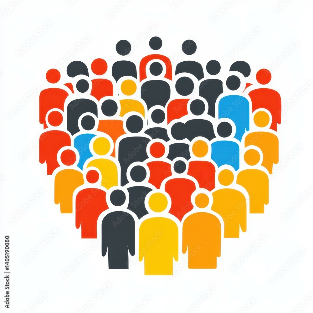 Crowd of diverse individuals forming a heart shape to symbolize unity and togetherness during a community event Crowd of diverse individuals forming a heart shape to symbolize unity and togetherness during a community event