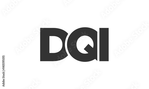 DQI logo design template with strong and modern bold text. Initial based vector logotype featuring simple and minimal typography. Trendy company identity.