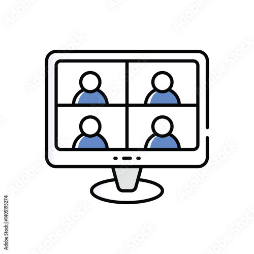 Online Meeting Vector icon