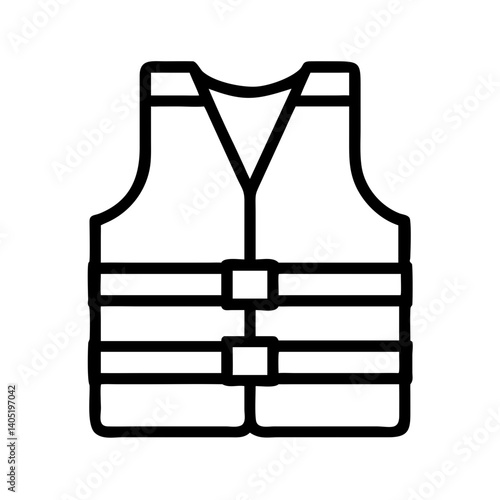 Safety Vest with Front Straps Icon Design