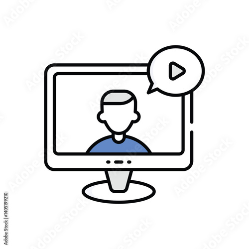 Video Chat Vector icon
