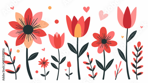 red and white tulips