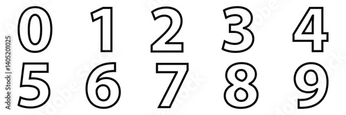 Number icon. place numbers doodle hand drawn icon set. Outline drawing number 1, 2, 3, 4, 5, 6, 7, 8, 9 line clipart symbol.