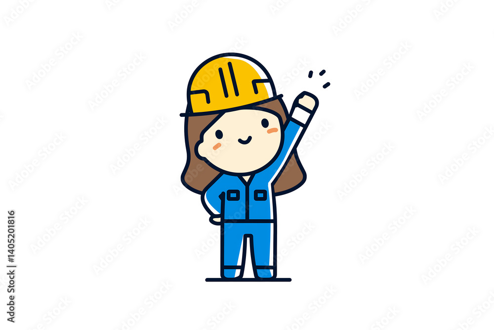 Cheerful Female Construction Worker Posing with a Fist Pump
Cheerful Female Construction Worker Posing with a Fist Pump