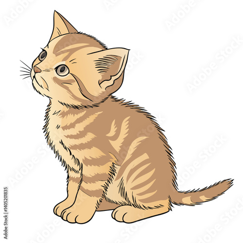 Vector Image of cute cat, illustration image, isolated background. 