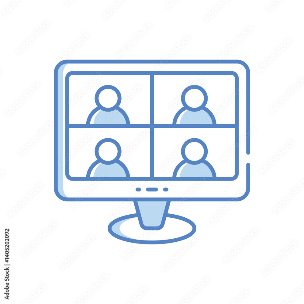Online Meeting Vector icon Online Meeting Vector icon