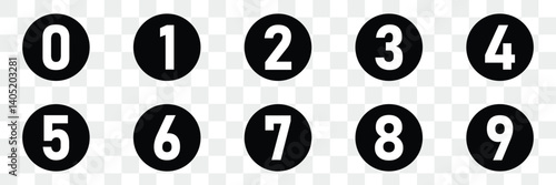 Numbers icon set from 0 to 9
