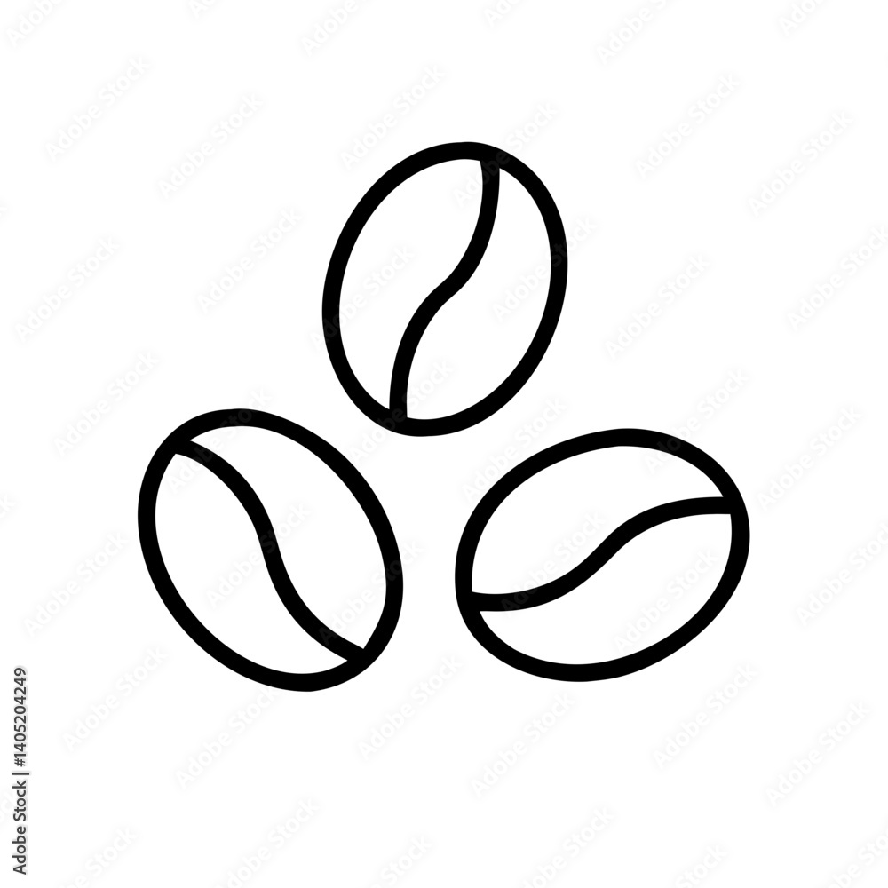 Minimalistic coffee bean icon - modern flat design for coffee and gastronomy themes Minimalistic coffee bean icon - modern flat design for coffee and gastronomy themes